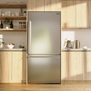 FORNO Espresso Milano 31" 17.2 cu. ft. Right Swing Refrigerator and Bottom Freezer in Stainless Steel with Silver Handles, FFFFD1785-31S