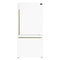 FORNO Espresso Package - 30" Electric Range and Refrigerator in White with Antique Brass Handles, FBDL-003-03US