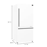 FORNO Espresso Milano 31" 17.2 cu. ft. Right Swing Refrigerator and Bottom Freezer in White with Silver Handles, FFFFD1785-31WHT