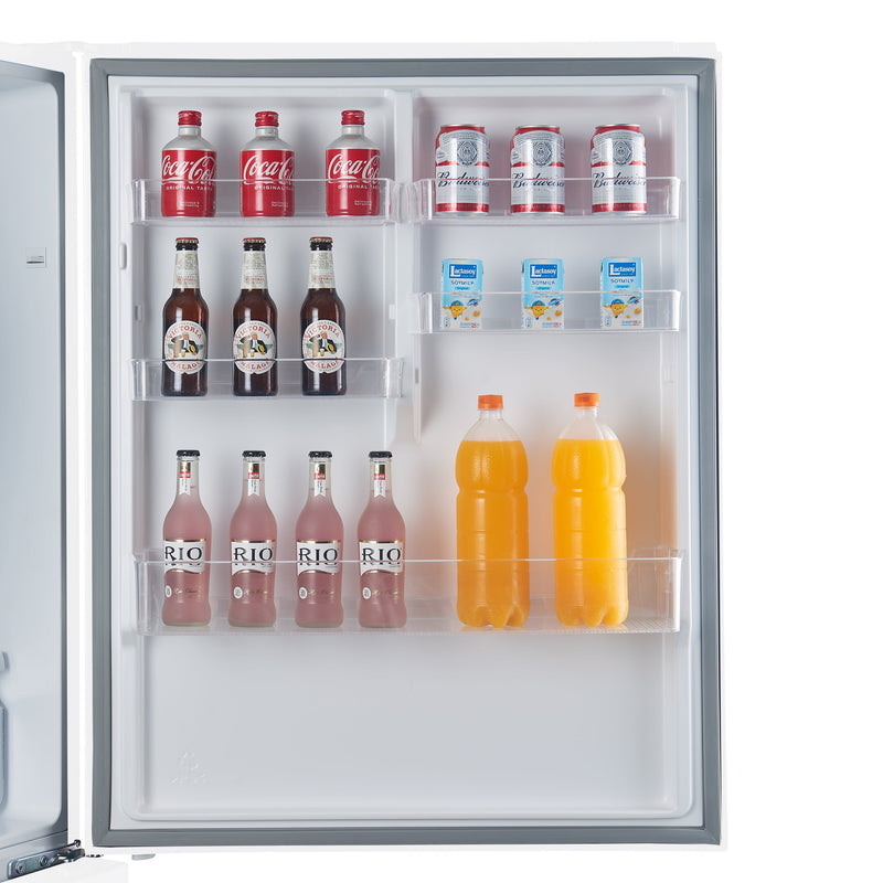 FORNO Espresso Milano 31" 17.2 cu. ft. Right Swing Refrigerator and Bottom Freezer in White with Silver Handles, FFFFD1785-31WHT