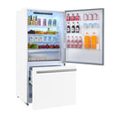 FORNO Espresso Package - 30" Electric Range, Range Hood, Refrigerator and Dishwasher in White with Silver Handles, FBDL-006-03US