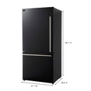 FORNO Espresso Milano 62" 34.4 cu. ft. Side-By-Side Refrigerator with Ice Maker in Black with Antique Brass Accents, FFFFD1787-60BLK