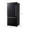 FORNO Espresso Milano 62" 34.4 cu. ft. Side-By-Side Refrigerator with Ice Maker in Black with Silver Accents, FFFFD1787-60BLK