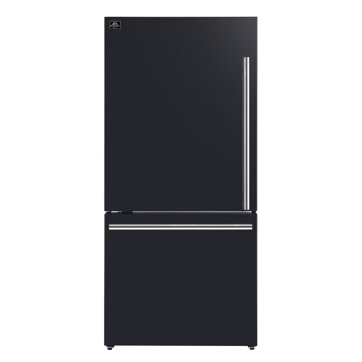 FORNO Espresso Milano 62" 34.4 cu. ft. Side-By-Side Refrigerator with Ice Maker in Black with Silver Accents, FFFFD1787-60BLK
