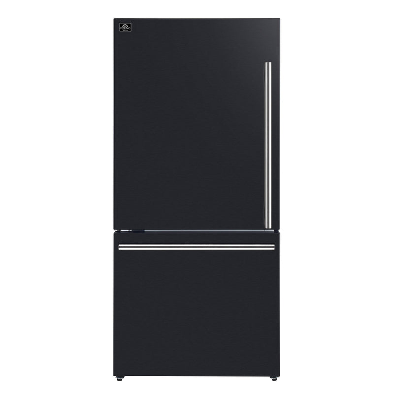 FORNO Espresso Milano 62" 34.4 cu. ft. Side-By-Side Refrigerator with Ice Maker in Black with Silver Accents, FFFFD1787-60BLK
