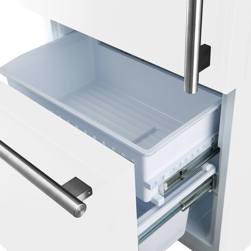 FORNO Espresso Milano 62" 34.4 cu. ft. Side-By-Side Refrigerator with Ice Maker in White with Silver Accents, FFFFD1787-60WHT
