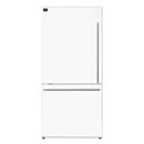 FORNO Espresso Milano 62" 34.4 cu. ft. Side-By-Side Refrigerator with Ice Maker in White with Silver Accents, FFFFD1787-60WHT