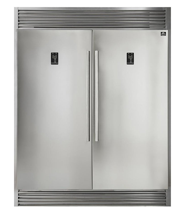 FORNO Appliance Package - 30" Gas Range, 30" Range Hood, 60" Refrigerator, AP-FFSGS6276-30-W-4