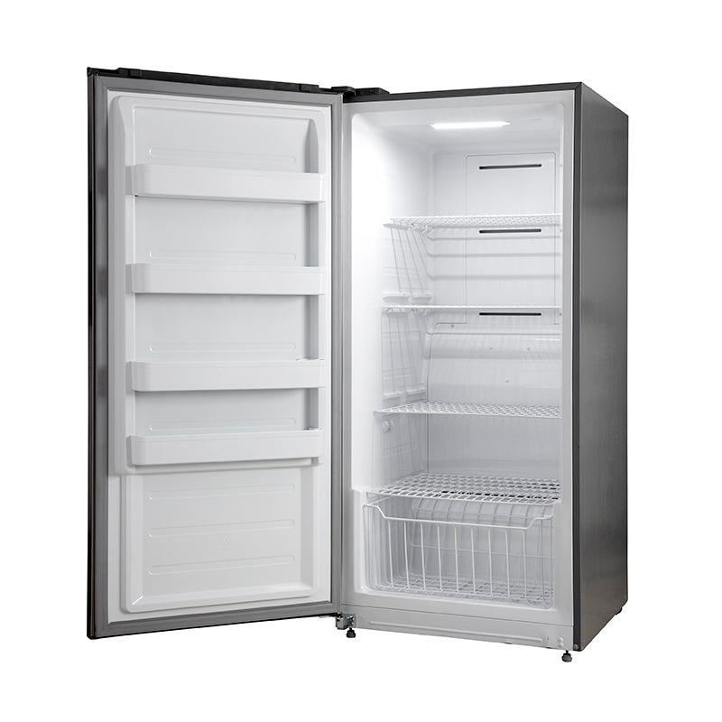 FORNO Rizzuto 32" 13.8 cu. ft. Left Hand Swing Dual Zone Refrigerator/Freezer in Stainless Steel with Grill Trim Kit, FFFFD1933-32LS
