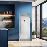 FORNO Rizzuto 32″ 13.8 cu. ft. Right Hand Swing Dual Zone Refrigerator/Freezer in Stainless Steel with Grill Trim Kit, FFFFD1933-32RS