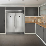 FORNO Rizzuto 60" 27.6 cu. ft. Refrigerator & Freezer in Stainless Steel with Grill Trim Kit, FFFFD1933-60S