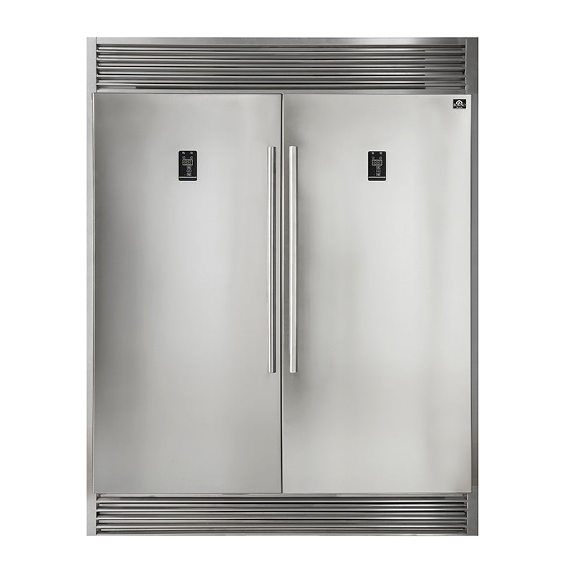 FORNO Appliance Package - 48" Gas Range, Range Hood, 60" Refrigerator, AP-FFSGS6239-48-6