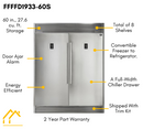 FORNO Appliance Package - 36 Inch Gas Range, Dishwasher, 60 Inch Refrigerator, AP-FFSGS6244-36-5