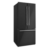 FORNO Espresso Gallipoli 30" 17.5 Cu. Ft. Refrigerator with Ice Maker in Black with Silver Handles, FFFFD1974-31BLK