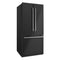 FORNO Espresso Gallipoli 30" 17.5 Cu. Ft. Refrigerator with Ice Maker in Black with Silver Handles, FFFFD1974-31BLK