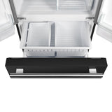 FORNO Espresso Gallipoli 30" 17.5 Cu. Ft. Refrigerator with Ice Maker in Black with Silver Handles, FFFFD1974-31BLK