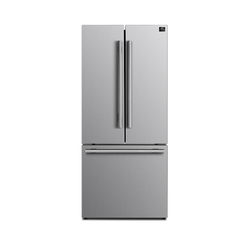 FORNO Gallipoli 30" 17.5 cu. ft. French Door Built-In Refrigerator in Stainless Steel with Ice Maker, FFFFD1974-31SB