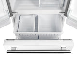 FORNO Espresso Gallipoli 30" 17.5 Cu. Ft. Refrigerator with Ice Maker in White with Silver Handles, FFFFD1974-31WHT