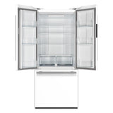 FORNO Espresso Gallipoli 30" 17.5 Cu. Ft. Refrigerator with Ice Maker in White with Silver Handles, FFFFD1974-31WHT