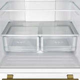 FORNO Espresso Gallipoli 30" 17.5 Cu. Ft. Refrigerator with Ice Maker in White with Antique Brass Handles, FFFFD1974-31WHT