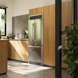 FORNO Gallipoli 35" 17.5 cu. ft. French Door Built-In Refrigerator in Stainless Steel with Ice Maker and Grill Trim Kit, FFFFD1974-35SG