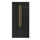 FORNO Espresso Package - 30" Electric Range, Range Hood and Refrigerator in Black with Antique Brass Handles