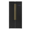 FORNO Espresso Package - 30" Electric Range, Range Hood and Refrigerator in Black with Antique Brass Handles