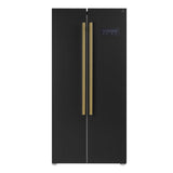 FORNO Espresso Package - 30" Electric Range, Range Hood, Refrigerator and Dishwasher in Black with Antique Brass Handles