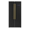 FORNO Espresso Package - 30" Electric Range, Range Hood, Refrigerator and Dishwasher in Black with Antique Brass Handles