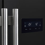 FORNO Espresso Salerno 33" 15.6 cu. ft. Refrigerator in Black with Silver Handles, FFRBI1805-33BLK