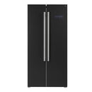 FORNO Espresso Package - 30" Electric Range, Range Hood and Refrigerator in Black with Silver Handles