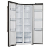 FORNO Espresso Salerno 33" 15.6 cu. ft. Refrigerator in Black with Antique Brass Handles, FFRBI1805-33BLK