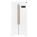 FORNO Espresso Package - 30" Electric Range, Range Hood, Refrigerator and Dishwasher in White with Antique Brass Handles