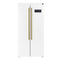 FORNO Espresso Package - 30" Electric Range, Range Hood and Refrigerator in White with Antique Brass Handles