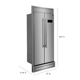 FORNO Salerno 37" 15.6 cu. ft. Side-by-Side Built-In Refrigerator in Stainless Steel and Modern Trim Kit, FFRBI1805-37MG