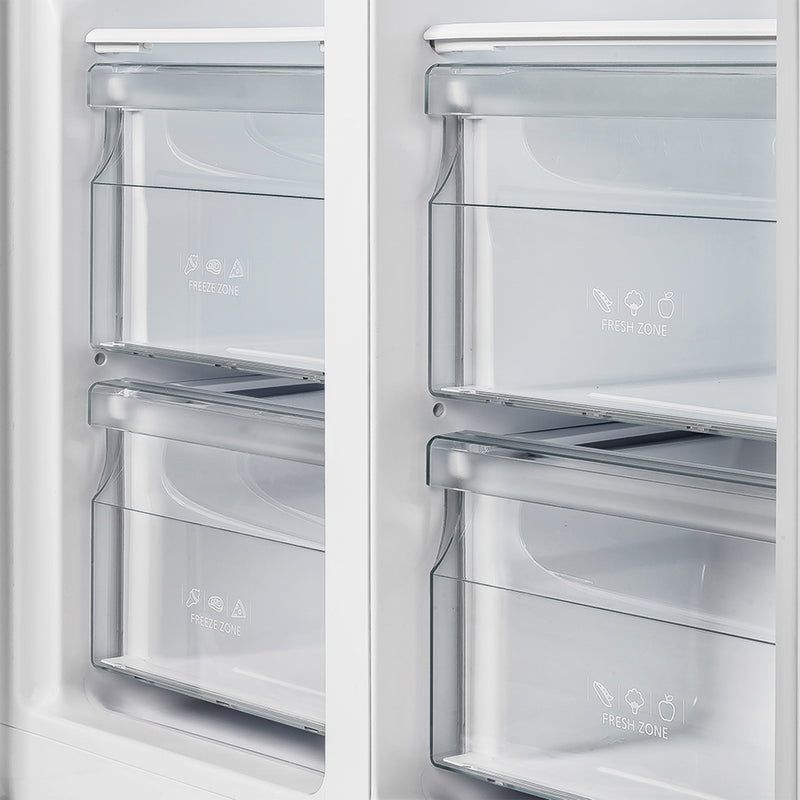 FORNO Salerno 37" 15.6 cu. ft. Side-by-Side Built-In Refrigerator in Stainless Steel and Grill Trim Kit, FFRBI1805-37SG