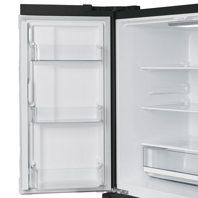 FORNO Espresso Moena 36" 19.2 cu. ft. Refrigerator with Ice Maker in Black with Antique Brass Handles, FFRBI1820-36BLK