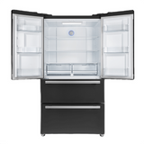 FORNO Espresso Package - 30" Electric Range and Refrigerator in Black with Silver Handles