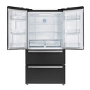 FORNO Espresso Moena 36" 19.2 cu. ft. Refrigerator with Ice Maker in Black with Silver Handles, FFRBI1820-36BLK