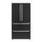 FORNO Espresso Moena 36" 19.2 cu. ft. Refrigerator with Ice Maker in Black with Silver Handles, FFRBI1820-36BLK