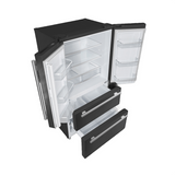 FORNO Espresso Package - 30" Electric Range, Range Hood, Refrigerator and Dishwasher in Black with Silver Handles