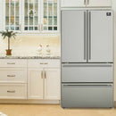 FORNO Package - 48" Dual Fuel Range, Range Hood, 36" Refrigerator, Dishwasher, Microwave, Wine Cooler