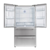 FORNO Moena 36" 19.2 cu. ft. French Door Built-In Refrigerator in Stainless Steel with Ice Maker, FFRBI1820-36SB