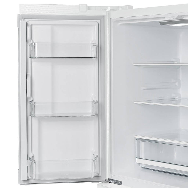 FORNO Espresso Moena 36" 19.2 cu. ft. Refrigerator with Ice Maker in White with Silver Handles, FFRBI1820-36WHT