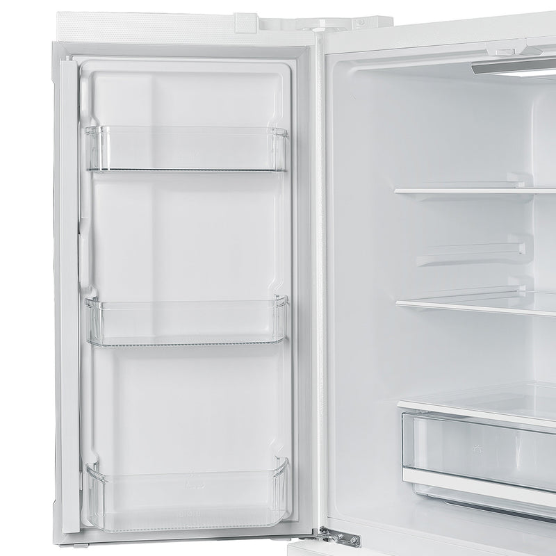 FORNO Espresso Moena 36" 19.2 cu. ft. Refrigerator with Ice Maker in White with Antique Brass Handles, FFRBI1820-36WHT