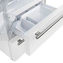 FORNO Espresso Moena 36" 19.2 cu. ft. Refrigerator with Ice Maker in White with Silver Handles, FFRBI1820-36WHT