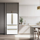 FORNO Espresso Package - 30" Electric Range and Refrigerator in White with Antique Brass Handles