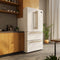 FORNO Espresso Package - 30" Gas Range, Range Hood, 36" Refrigerator with Ice Maker and Dishwasher in White with Antique Brass Accents