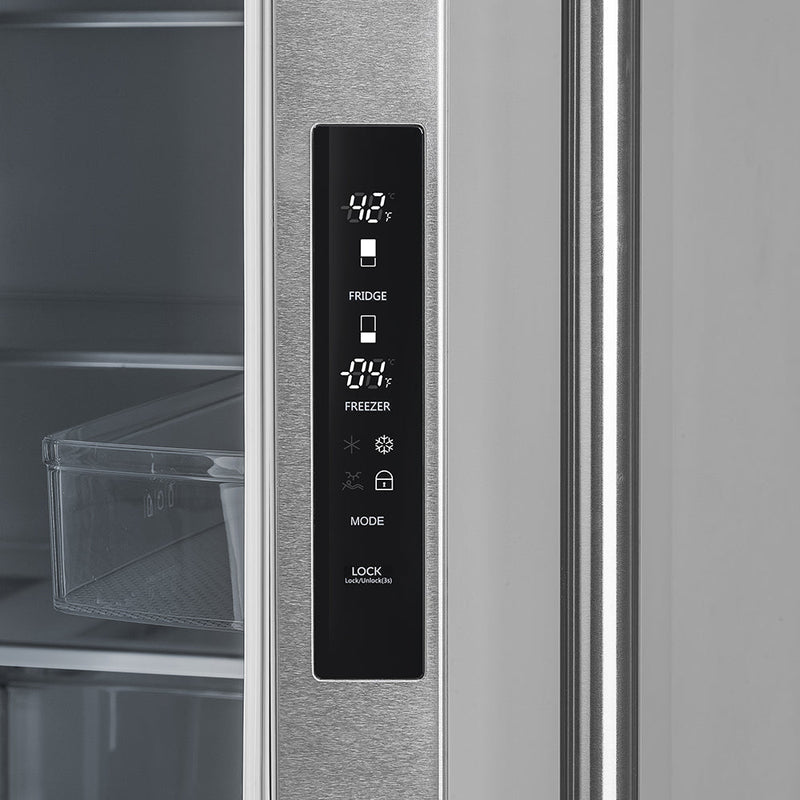 FORNO Moena 40" 19.2 cu. ft. French Door Built-In Refrigerator in Stainless Steel with Ice Maker and Modern Trim Kit, FFRBI1820-40MG