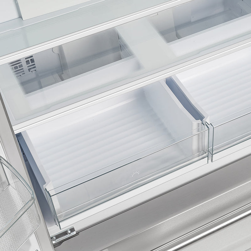 FORNO Moena 40" 19.2 cu. ft. French Door Built-In Refrigerator in Stainless Steel with Ice Maker and Modern Trim Kit, FFRBI1820-40MG